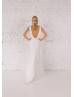 Ivory Satin Cowl Back Classic Wedding Dress
